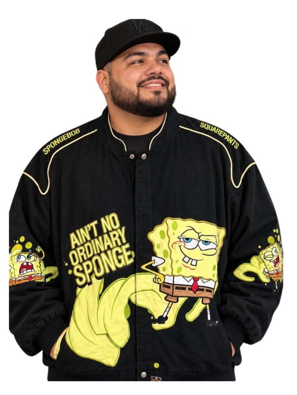 JH Design Nickelodeon SpongeBob Jeff Hamilton Racing Jacket Men 6XL Embroidered